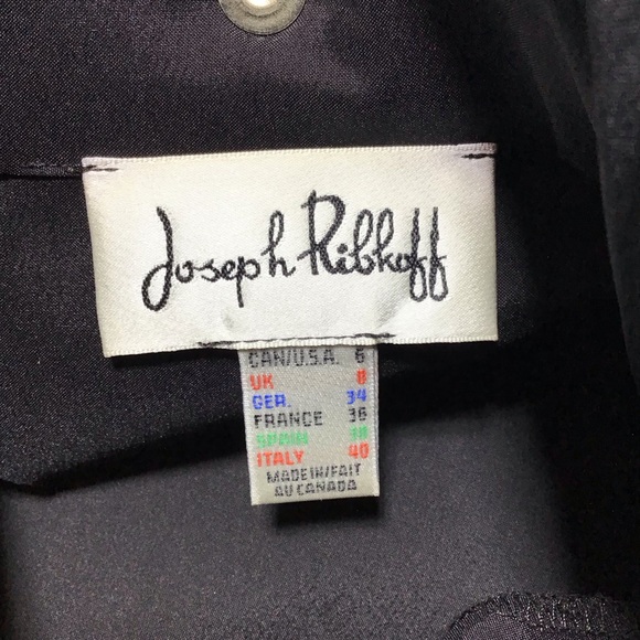 Joseph Ribkoff Black Coat with Ruffle Accents - Picture 5 of 9